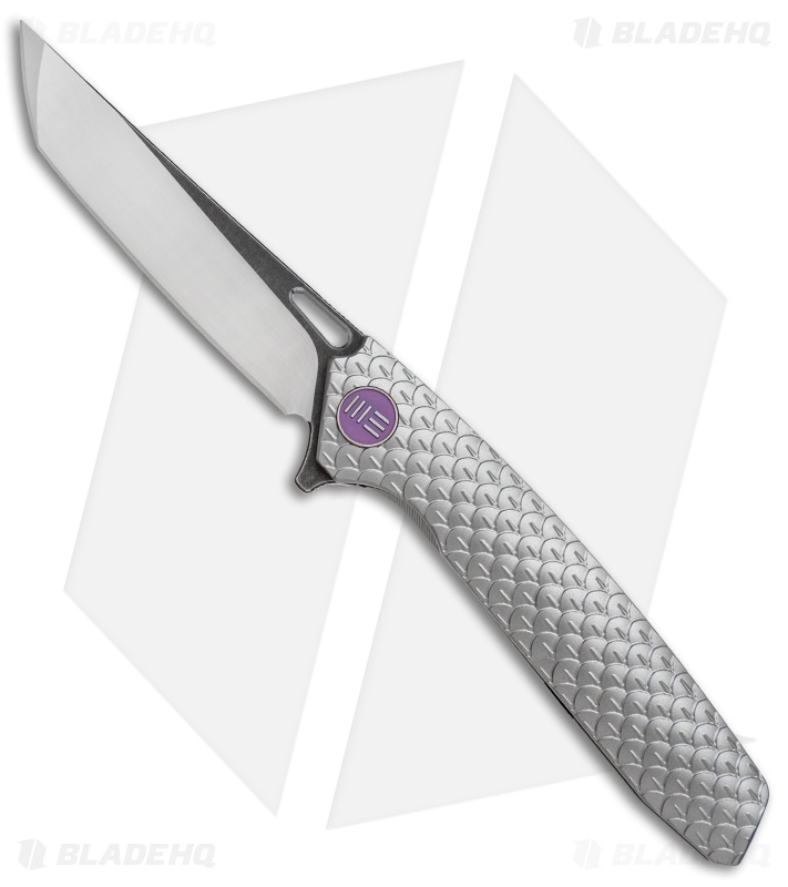WE Knife Co. 604E Tanto Frame Lock Knife Titanium (3.8" Satin, Black