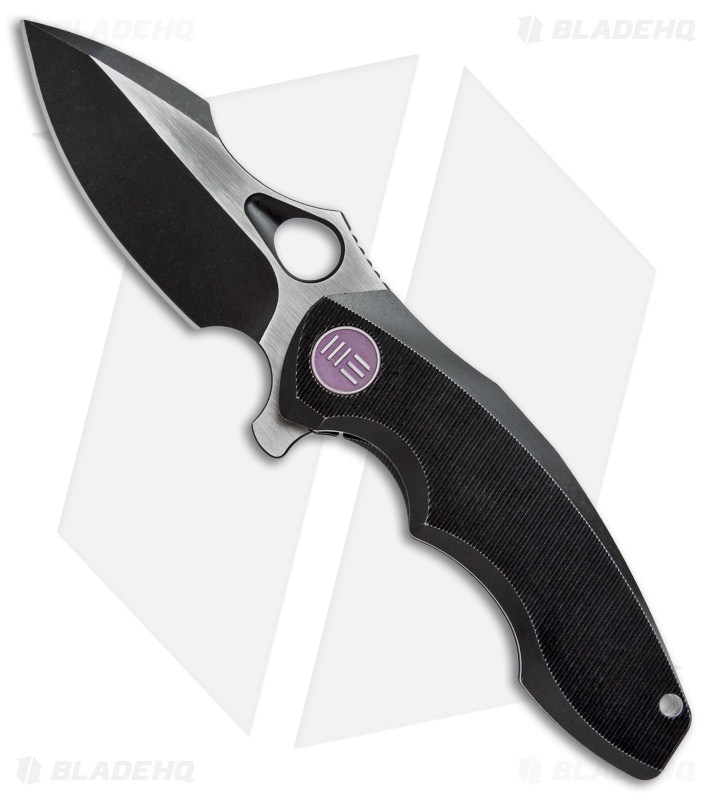 WE Knife Co. 605C Frame Lock Knife Black Titanium (3" Black, Satin) 