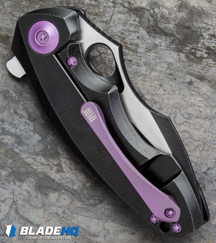 WE Knife Co. 605C Frame Lock Knife Black Titanium (3" Black, Satin) 