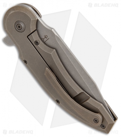 WE Knife Co. Ferox Frame Lock Flipper Knife Bronze Ti (3.6" Stonewash) 812A