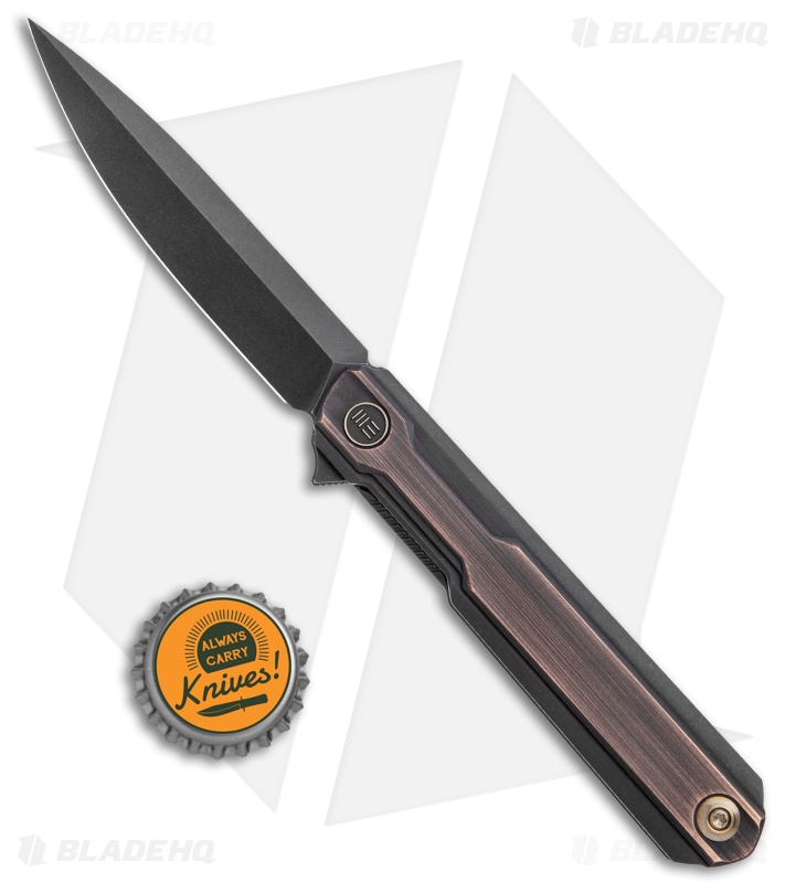WE Knife Co. Peer Liner Lock Flipper Knife Black Ti w/ Copper (3.6" Black) 2015F
