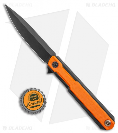 WE Knife Co. Peer Flipper Knife Black Ti w/ Orange G-10 (3.5" Black) 2015B