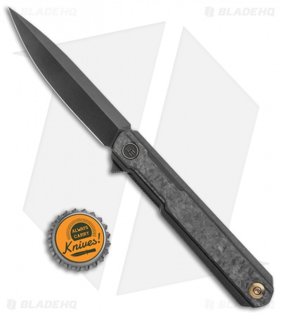 WE Knife Co. Peer Flipper Knife Black Ti w/ Shred CF (3.5" Black) 2015D