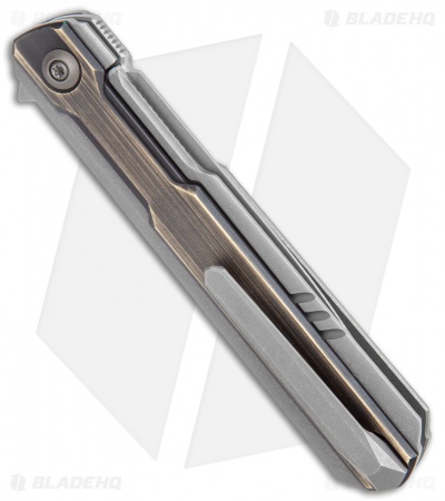 WE Knife Co. Peer Liner Lock Flipper Knife Gray Ti w/ Brass (3.5" SW) 2015E