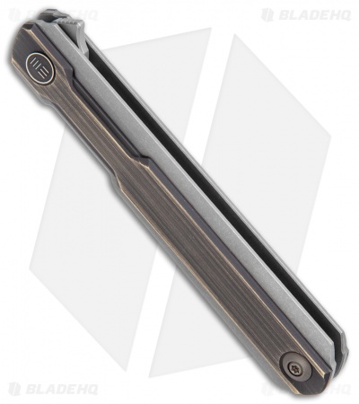 WE Knife Co. Peer Liner Lock Flipper Knife Gray Ti w/ Brass (3.5" SW) 2015E
