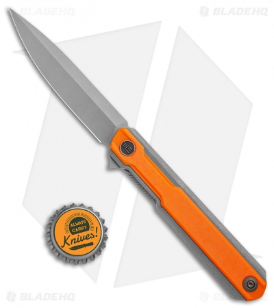 WE Knife Co. Peer Flipper Knife Gray Ti w/ Orange G-10 (3.5" SW) 2015A