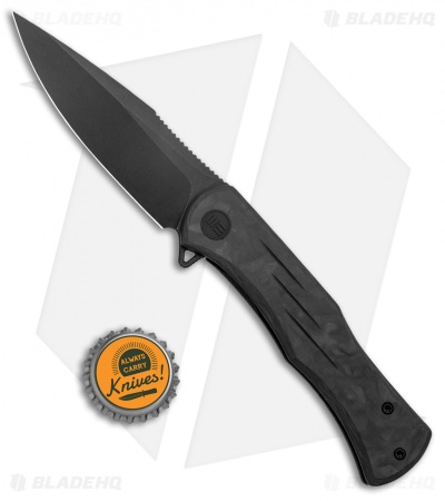 WE Knife Co. Primoris Frame Lock Knife Black CF/Titanium (3.5" Black Stonewash) 