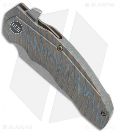 WE Knife Co. Skreech Flipper Knife Flamed Tiger Stripe Ti (3.3" Stonewash) 2014C