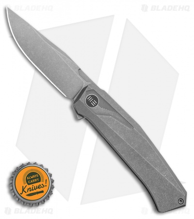 WE Knife Co. Gava Frame Lock Knife Gray Titanium (3.25" BB Stonewash)