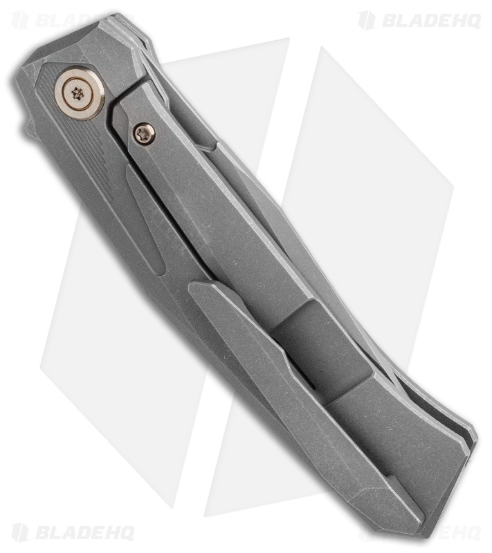 WE Knife Co. Gava Frame Lock Knife Gray Titanium (3.25" BB Stonewash)