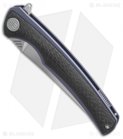WE Knife Co. 704CF-B Liner Lock Knife Carbon Fiber/Blue Ti (3.6" Hand Rubbed)
