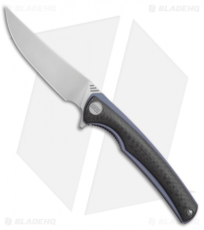 WE Knife Co. 704CF-B Liner Lock Knife Carbon Fiber/Blue Ti (3.6" Hand Rubbed)