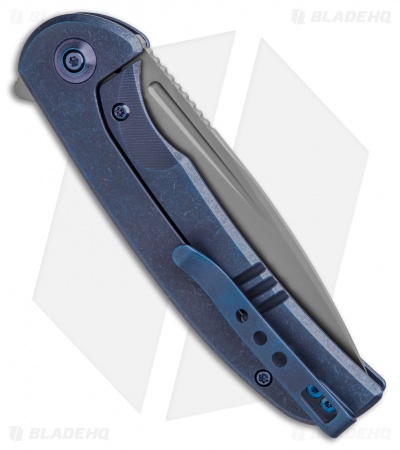 WE Knife Co. Beacon Frame Lock Knife Blue Titanium (3.5" Bead Blast) 