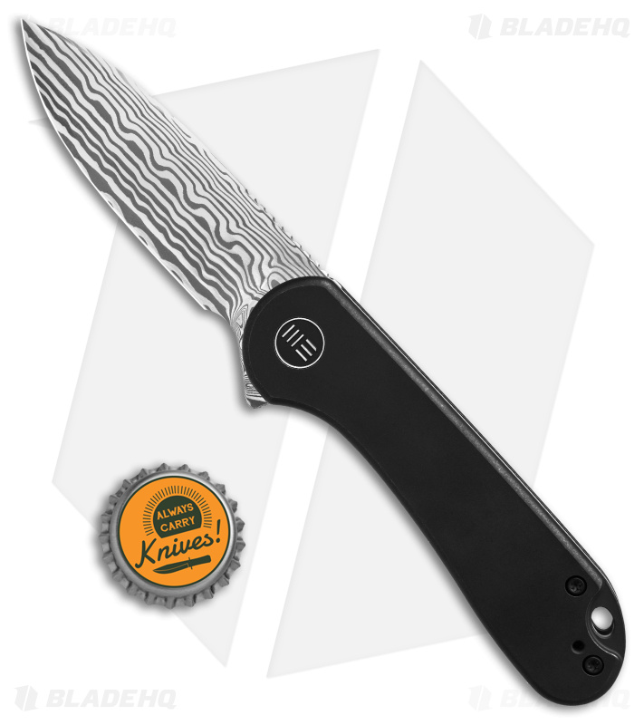 WE Knife Co. Elementum Frame Lock Black Titanium (3" Damascus) 