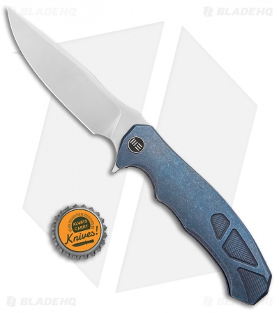 WE Knife Co. Kellen Bogardus 037 Frame Lock Knife Blue Ti (4" BB/Polish) 910B