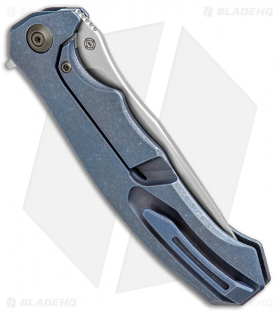 WE Knife Co. Kellen Bogardus 037 Frame Lock Knife Blue Ti (4" BB/Polish) 910B