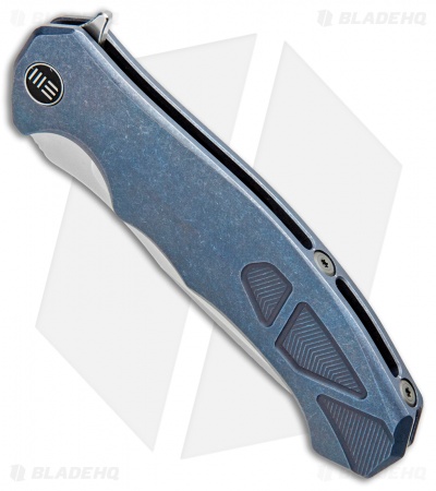 WE Knife Co. Kellen Bogardus 037 Frame Lock Knife Blue Ti (4" BB/Polish) 910B