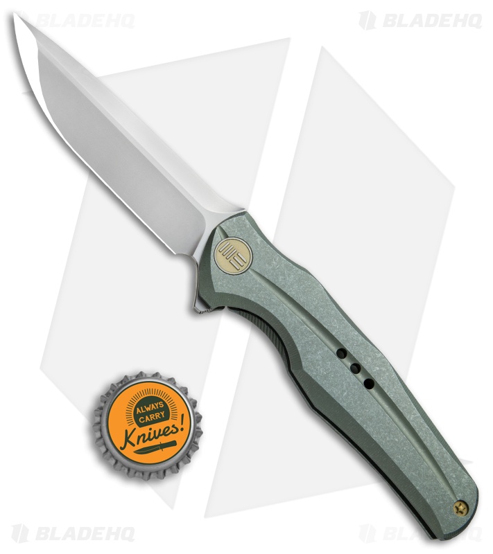 WE Knife Co. 601 Frame Lock Knife Green Titanium (3.75" Hand Satin)