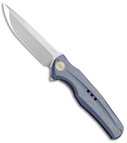 WE Knife Co. 601M Frame Lock Knife Blue Titanium (3.75" Bead Blast) 