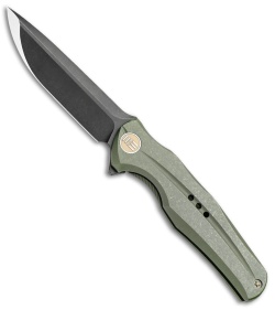 WE Knife Co. 601C Frame Lock Knife Green Titanium (3.75" Black) 