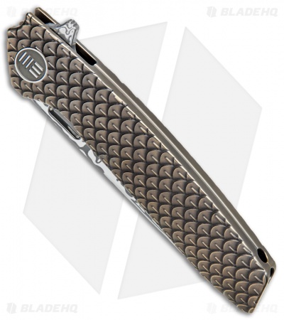WE Knife Co. 604DS Frame Lock Tanto Knife Bronze Ti (3.8" Damasteel) 