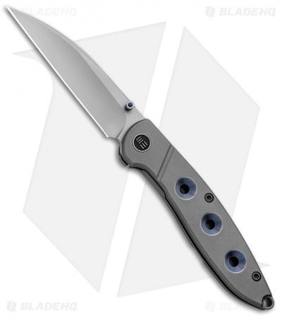 WE Knife Co. Schism Frame Lock Knife Blue Holes  (2.8" Stonewash) 908B