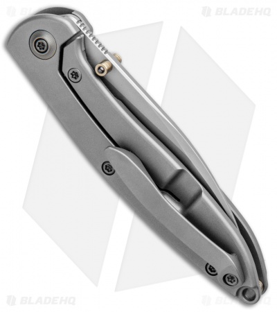 WE Knife Co. Schism Frame Lock Knife Gold Holes  (2.8" Stonewash) 908A