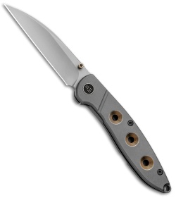 WE Knife Co. Schism Frame Lock Knife Gold Holes  (2.8" Stonewash) 908A