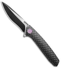 WE Knife Co. 604O Frame Lock Knife Black Titanium (3.8" Black, Satin) 