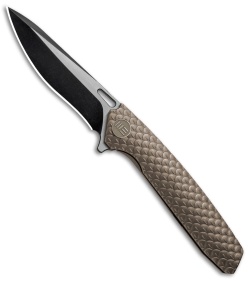 WE Knife Co. 604L Frame Lock Knife Bronze Titanium (3.8" Black, Satin) 