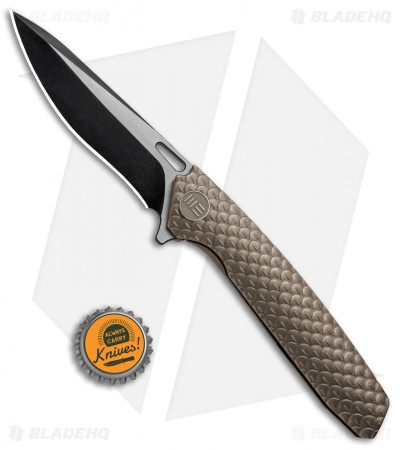 WE Knife Co. 604L Frame Lock Knife Bronze Titanium (3.8