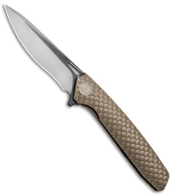 WE Knife Co. 604K Frame Lock Knife Bronze Titanium (3.8" Black, Satin) 