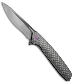 WE Knife Co. 604J Frame Lock Knife Titanium (3.8" Satin, Black) 