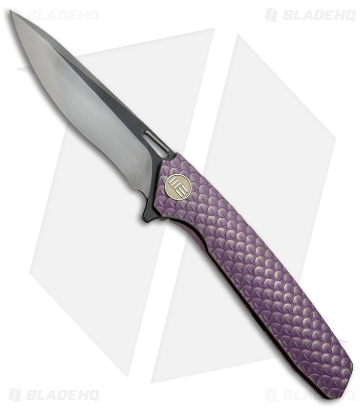 WE Knife Co. 604N Frame Lock Knife Purple Titanium (3.8" Satin, Black)