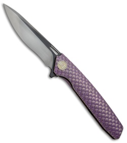 WE Knife Co. 604N Frame Lock Knife Purple Titanium (3.8" Satin, Black) 