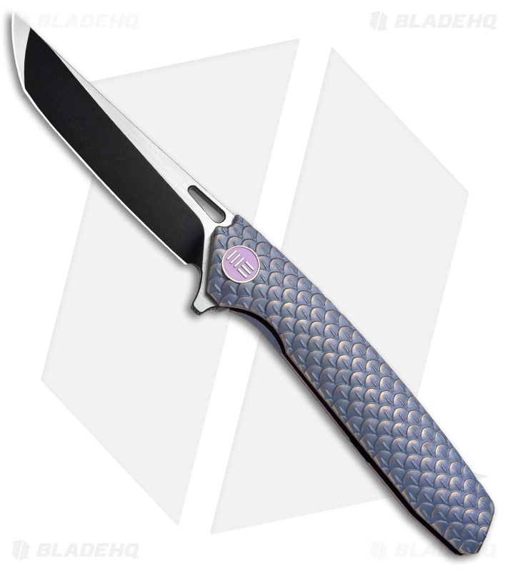 人文 marquiscount WE Knife Co. 604S Frame Lock Tanto Knife Blue Titanium (3.8
