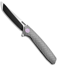 WE Knife Co. 604P Frame Lock Tanto Knife Gray Titanium (3.8" Black, Satin) 