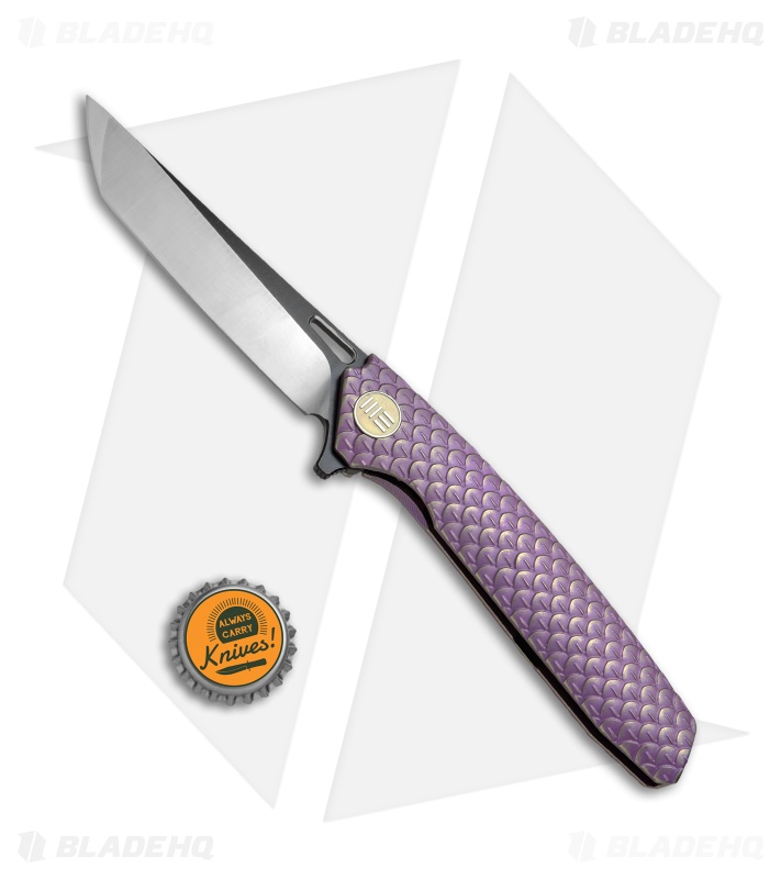 WE Knife Co. 604C Frame Lock Tanto Knife Purple Titanium (3.8
