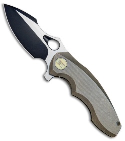 WE Knife Co. 605L Frame Lock Knife Bronze Titanium (3" Two-Tone) 