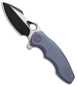 WE Knife Co. 605B Frame Lock Knife Blue Titanium (3" Black, Satin) 