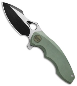 WE Knife Co. 605D Frame Lock Knife Green Titanium (3" Black, Satin) 