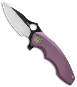 WE Knife Co. 605F Frame Lock Knife Purple Titanium (3" Satin, Black) 