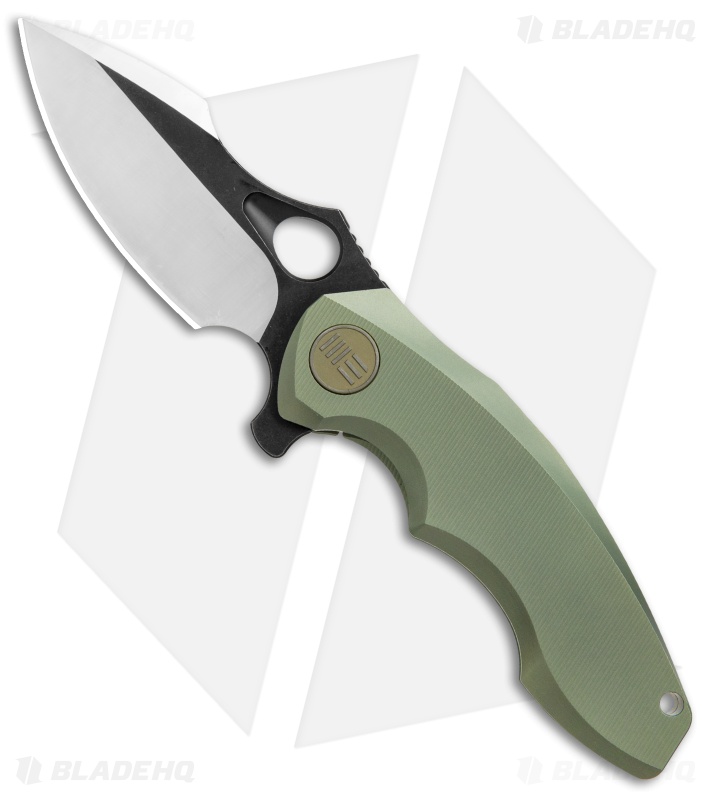 WE Knife Co. 605I Frame Lock Knife Green Titanium (3" Satin, Black)