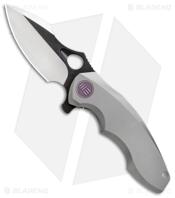 WE Knife Co. 605J Frame Lock Knife Gray Titanium (3" Satin, Black)
