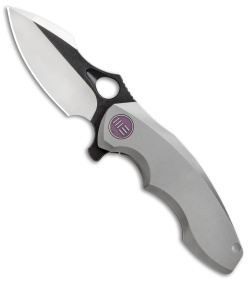 WE Knife Co. 605J Frame Lock Knife Gray Titanium (3" Satin, Black) 