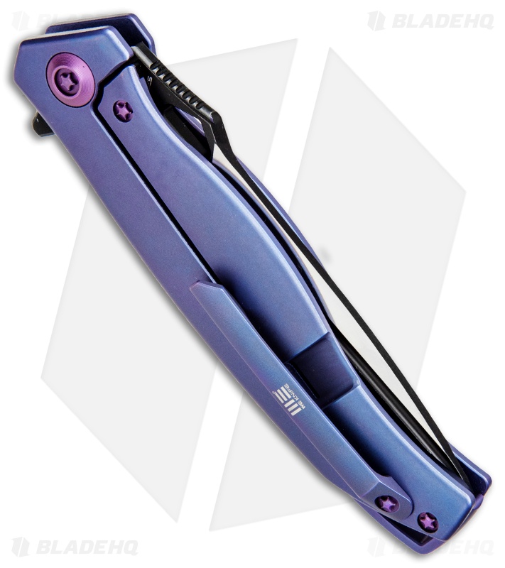 WE Knife Co. 606A Frame Lock Knife Blue Titanium (3.5" Two-Tone)