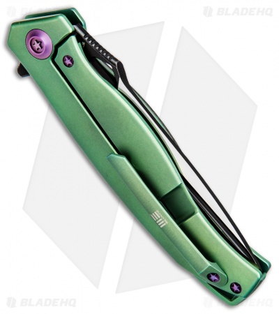 WE Knife Co. 606CFB Frame Lock Knife CF/Green Ti (3.5" Two-Tone)