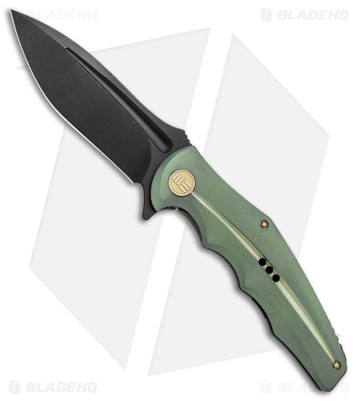 WE Knife Co. 608N Frame Lock Knife Green Titanium (4" Black Stonewash)
