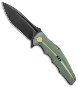 WE Knife Co. 608N Frame Lock Knife Green Titanium (4" Black Stonewash) 