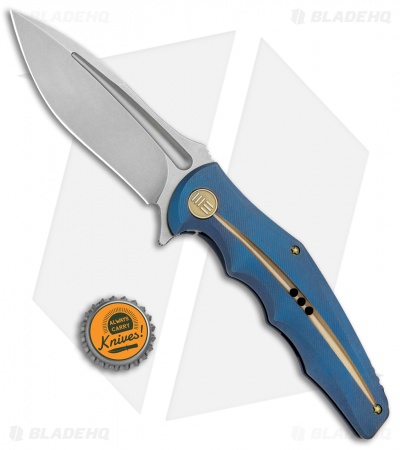 WE Knife Co. 608Q Frame Lock Knife Blue Titanium (4" Stonewash) 